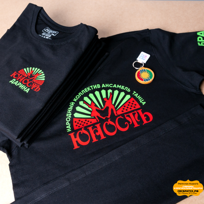 Футболка черная хлопок (Унисекс) с печатью флекс