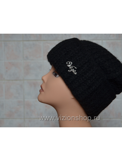 Вязаная шапка с отворотом для женщин Vizio Италия 202 CR черная