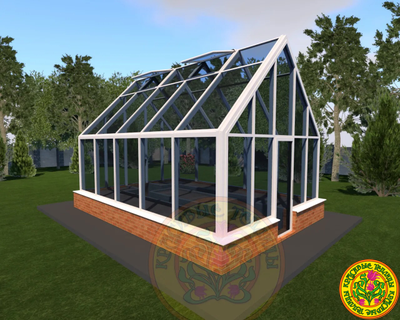 Зимняя теплица ДОНАЛЬД в классическом английском стиле с двускатной крышей размером 6000 х 4000  мм