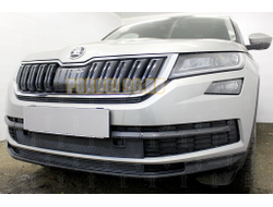 Защита радиатора Skoda Kodiaq 2016- black верх