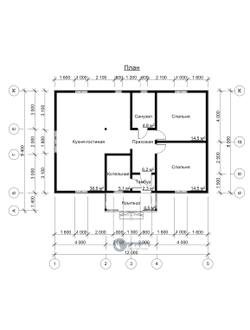 ДЖ-09 ГАБАРИТНЫЕ РАЗМЕРЫ: (8Х12М) 1 ЭТАЖ, ОБЩАЯ ПЛОЩАДЬ: 101,6М²