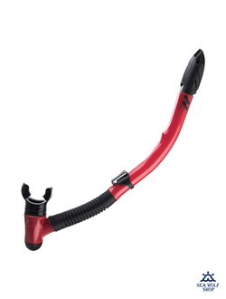 Трубка для дайвинга SharkScuba S04 с клапаном черно-красная