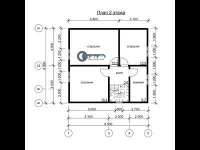 ДЖ-04 ГАБАРИТНЫЕ РАЗМЕРЫ: (8Х8,5М) 1,5 ЭТАЖА, ОБЩАЯ ПЛОЩАДЬ: 142.5М²