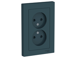 Розетка 2+2Р шторки, изумруд, серия AtlasDesign