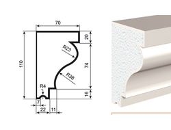 Фасадный подоконник из пенополистирола с покрытием LEPNINAPLAST (Лепнинапласт) ПВ-110/3