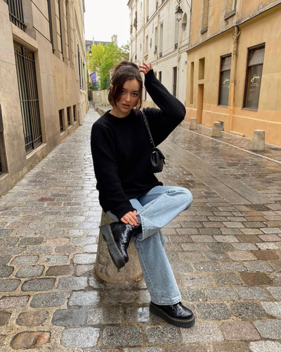 Ботинки Dr Martens 1460 Smooth Jadon черные на платформе