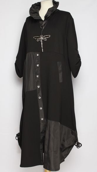 ПЛАТЬЕ "Ворот с драпировкой1" чёрное  р.50