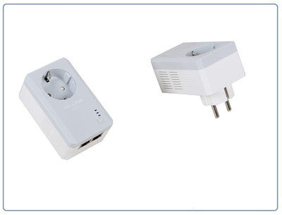 TP-LINK TL-PA4020PKIT, HomePlug AV Сетевой адаптер PowerLine 500 Мбит/с Ethernet портами 2 шт. с розетками (комплект 2 шт.)