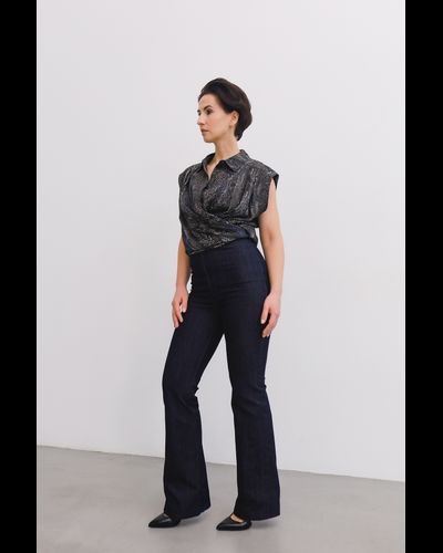 Брюки bootcut из денима (темно-синий)