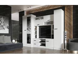 ЛДСП Гостиная МАРТА-11 Белый гладкий