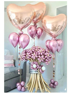 Букет с сердцами