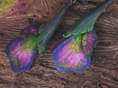 Волшебные серьги "Крылышки Луговых Фей" (необычные серьги в эльфийском стиле)