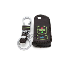 Темно коричневый чехол на выкидной ключ мазда с 3 кнопками