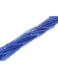 Бусины стеклянные граненные "Рондель", 2 мм, цвет голубой (305)