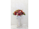 Алая Композиция из ярко красных искусственных цветов в вазе №УНС014/Купить для украшения