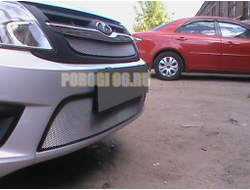 Защита радиатора Lada Granta 2014-2018 лифтбек, седан (2 части) chrome