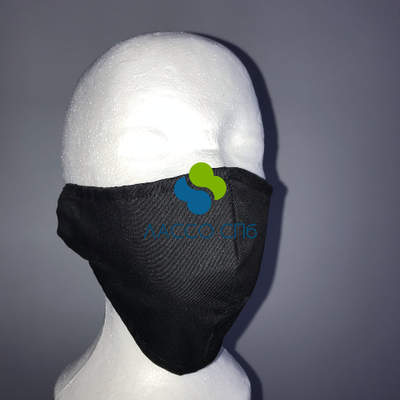 Защитная маска Премиум Черная Хлопковая двухслойная
