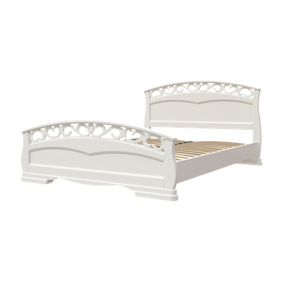 Кровать двуспальная "Грация 1" белый (Браво ) ламели в Липецке