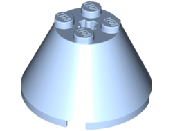 Cone 4 x 4 x 2 with Axle Hole, Bright Light Blue (3943b / 6056240)