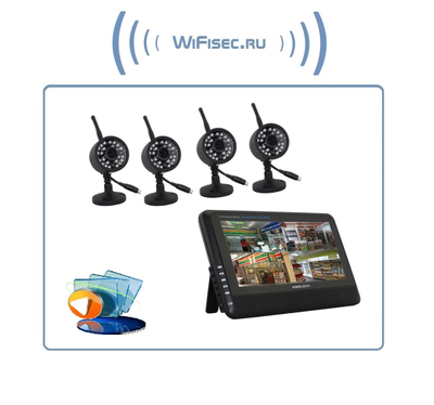 Видеоняня DBPOWER SS Монитор + 4 камеры с DVR