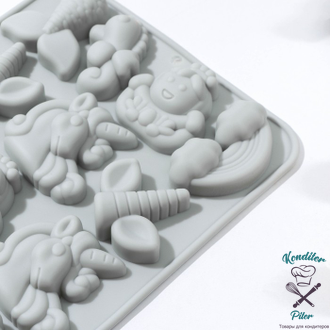 Форма для льда и кондитерских украшений «Волшебство», 14 ячеек, 23×16,5×2 см, цвет МИКС