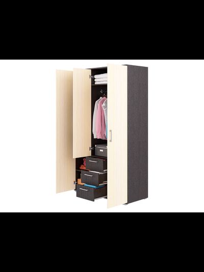 Шон-12 Шкаф распашной с зеркалом 2100х1200х540 Венге/Дуб молочный