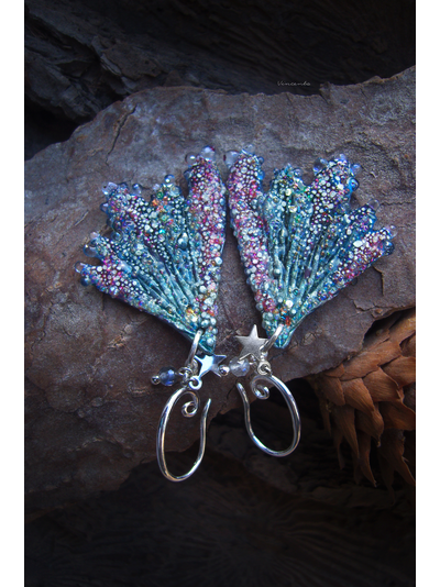 Коллекционные серьги "Крылышки весенней Лелефеи", лабрадоры и звёздочки