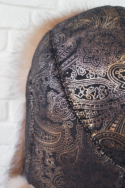 Ушанка "Полярная звезда" цвет черный золотой + кристалл (копия)