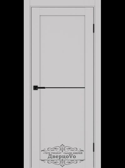 OPTIMA PORTE (ОПТИМА ПОРТЕ)/ TURIN (ТУРИН) 502 АПП SB, ПЕПЕЛЬНЫЙ/ ПОЛОТНО ГЛУХОЕ с ГОРИЗОНТАЛЬНЫМ ЧЕРНЫМ МОЛДИНГОМ
