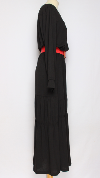 ПЛАТЬЕ "Оборка" ТРИКОТАЖНОЕ чёрное