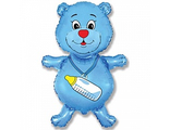 Шар (14&#039;&#039;/36 см) Мини-фигура, Медвежонок-мальчик, Голубой, 1 шт.