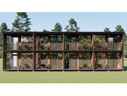 Модульный двухэтажной отель 8 номеров, 208 м2