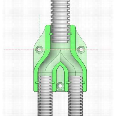 Тройник для гофры D16 - D16+16 Чёрный