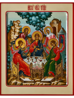 Троица Пресвятая. Рукописная икона.
