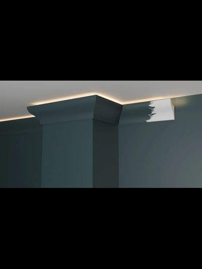Потолочный плинтус для подсветки DECOR-DIZAYN DD506, из дюрополимера, под покраску, ударопрочный, 2 метра.