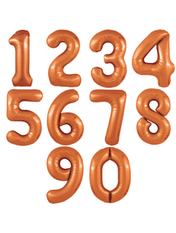 Цифра фольгированная с гелием "Папайя" оранжевый 104 см