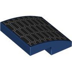 Slope, Curved 2 x 2 x 2/3 with Silver and Black Air Vent Grille Pattern, Dark Blue (15068pb548 6472234)
