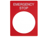 Табличка маркировочная  EMERGENCY STOP красная прямоугольная