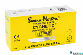 Лезвия Сванн-Мортон №10 стерильные серия Cygnetic (нержавеющая сталь))