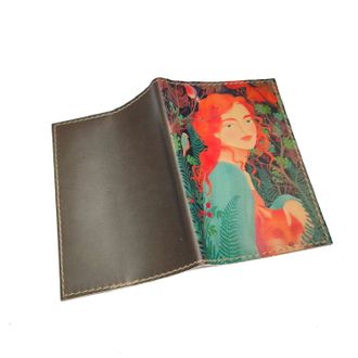 Обложка на паспорт с принтом "Девушка с лисой"