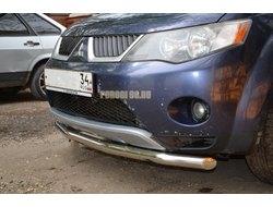 Защита переднего бампера d60 для Mitsubishi Outlander XL (2006-2009)