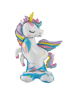 Шар 3D (25''/64 см) Фигура на подставке, Нежный единорог