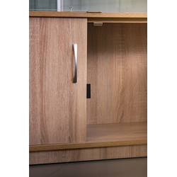 (TSV 5) Витрина пристенная стеклянная, со шкафчиком