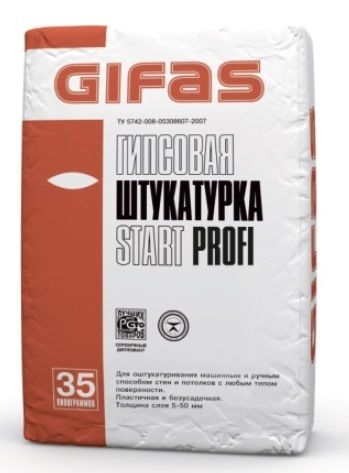 Штукатурка гипсовая Гифас Старт Профи (Gifas Start Profi), 35кг