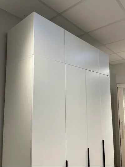 ШК 5 1600 шкаф четырехстворчатый распашной с антресолью Белый текстурный