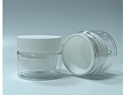 Банка PET с емкостью 50мл с белой крышкой, арт. 100/34