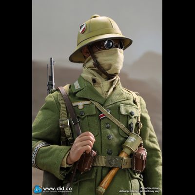 ТРЕСНУЛ УГОЛОК - Солдат немецкого африканского корпуса - КОЛЛЕКЦИОННАЯ ФИГУРКА 1/6  WW2 German Africa Corps WH Infantry – Burk (D80152) - DID