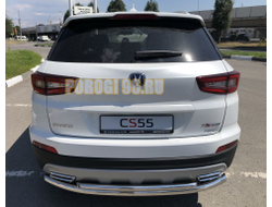 Защита заднего бампера двойная d60/42 для Changan CS55 2018-