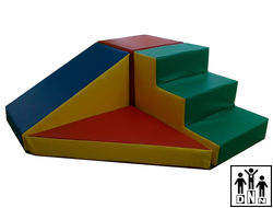 Мягкий модульный Спортивный комплекс «Островок» красный / зеленый / синий / желтый