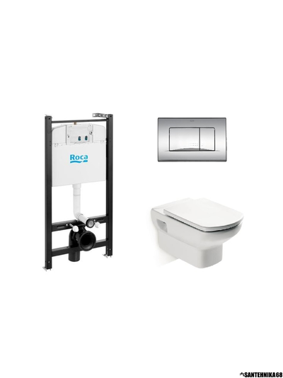 Комплект инсталляции с подвесным унитазом Roca Dama Senso 893104680 slim сиденье (м/л)